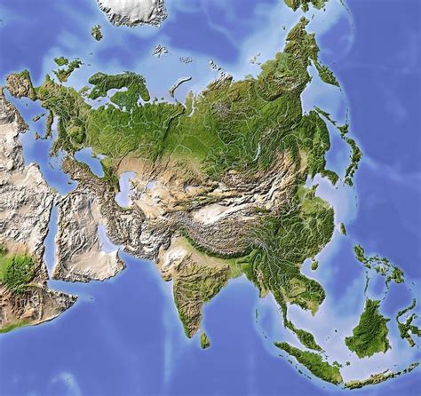 Shaded Relief Map Of Asia Eurasia Asia Map Relief Map Greece Map