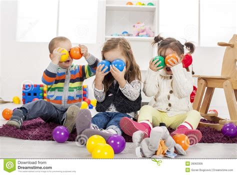 Kids Playing In The Room Stock Photo Image Of Casual 28363306