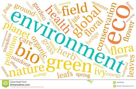 Environment Word Cloud Stock Vector Illustration Of Ecological 108492066