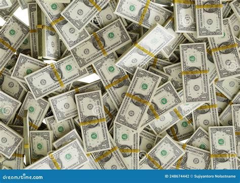Pile Of United States Dollar Bill 3d Rendering Stock Illustration