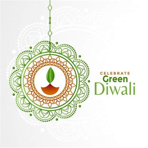 Free Vector Decorative Green Diwali Festival Background Diwali