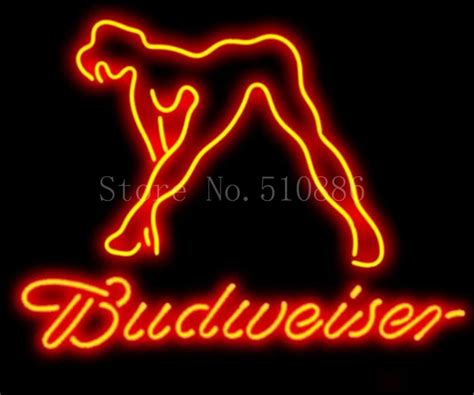 Neon Sign Board For Budweiser Bud Nud Sex Real Glass Tube Beer Bar Pub