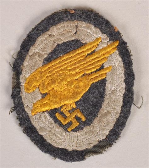 Regimentals German Wwii Luftwaffe Paratrooper Badge In Cloth