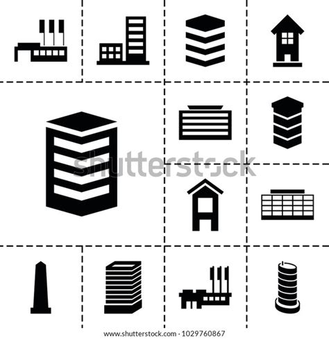 District Icons Set 13 Editable Filled Stock Vector Royalty Free