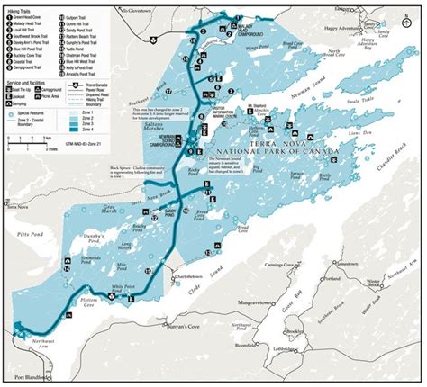 Map Of Terra Nova National Park Of Canada Terra Nova National Park