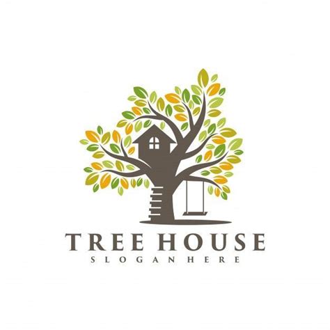 Tree House Logo Vector 1000 In 2020 Home Logo Tree House House