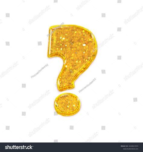 Golden Glitter Question Mark Symbol Sign Stock Illustration 2220917473
