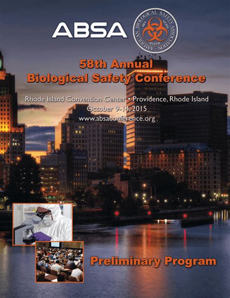 Absa 2015 Preliminary Program Absa Annual Biosafety And Biosecurity