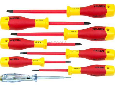 8pcs Vde Power Insulated 1000v Flat Phillips Handle Screwdrivers