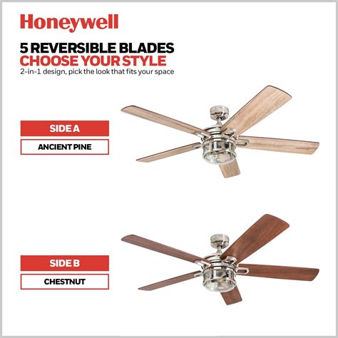 Honeywell 50610 01 Bonterra Ceiling Fan 45 W 120 V 52 Inch Brushed