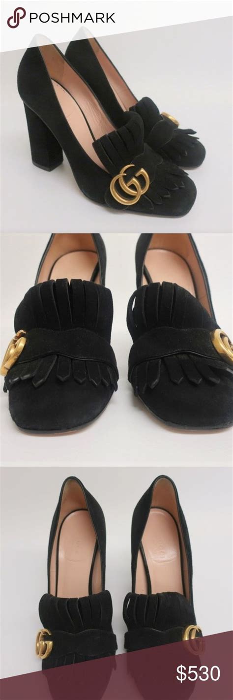 Gucci Marmont Kiltie Loafer Pump Shoes Women Heels Pumps Gucci