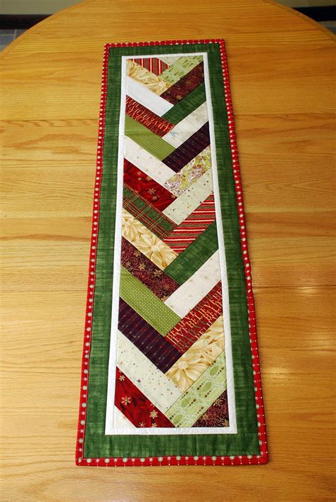 Christmas Table Runner Dark Green Quilted French Braid Etsy Christmas