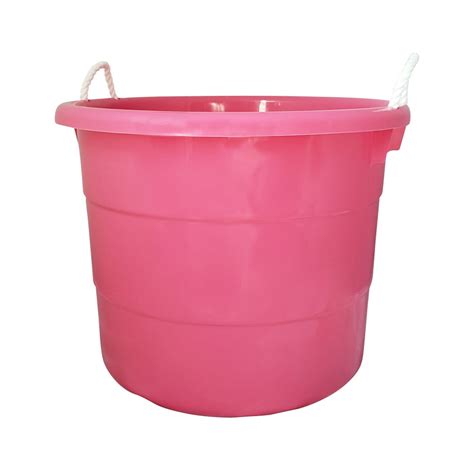 homz® 18 gallon plastic rope handled storage tub pink set of 2