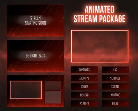 Animiertes Twitch Overlay Red Line Simple Minimalist Etsy