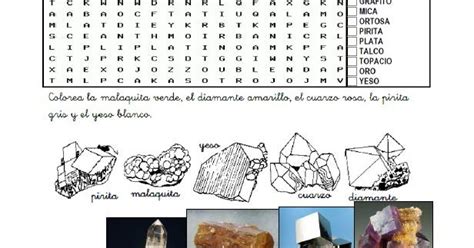 Colección de Minerales de Mmarte Fichas de trabajo para niños en