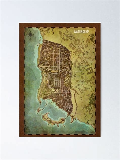 Waterdeep City Map 2 Poster For Sale By Wolfofthenorth Redbubble