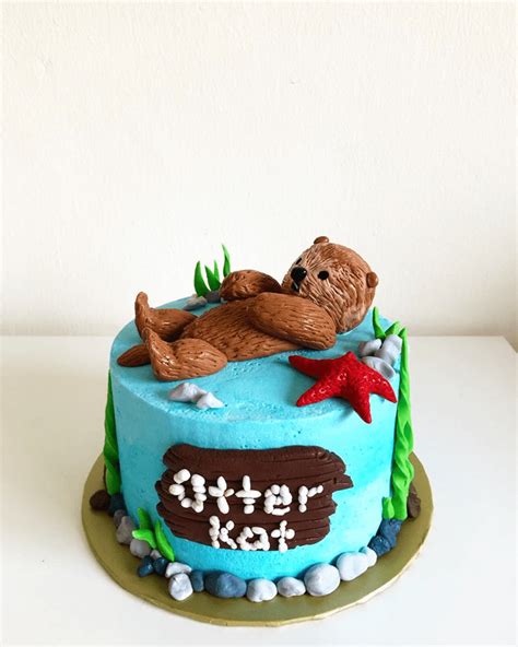 Otter Cake Design Images Otter Birthday Cake Ideas Cake Cool Cake