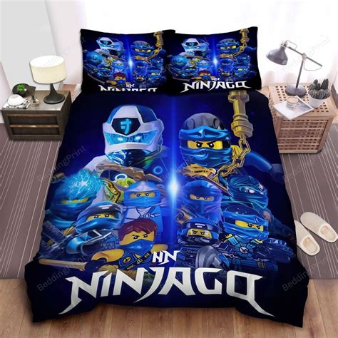 Ninjago Elemental Master Jay Ninja Of Lightning Digital Art Bed Sheets