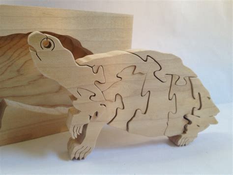 Wooden Freestanding Turtle Puzzle 3d Freestanding Or In Etsy