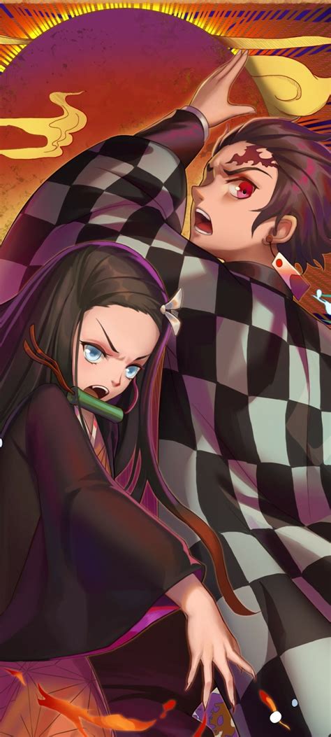 1080x2400 Demon Slayer Kimetsu No Yaiba Art Nezuko X Tanjiro 1080x2400