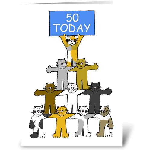 Happy 50th Birthday Fun Cats Send This Greeting Card Designed By