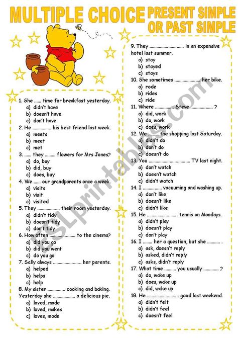 Present Perfect Simple Past Multiple Choice Esl Worksheet By Vrogue