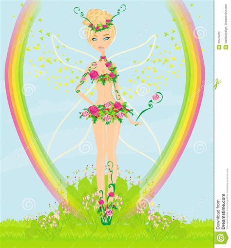 Beautiful Flower Fairy Stock Illustration Illustration Of Attractive