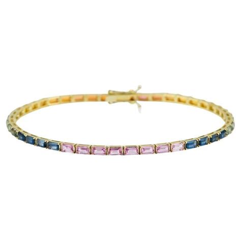 Konfetti Ct Rainbow Sapphire Tennis Bracelet For Sale At Stdibs