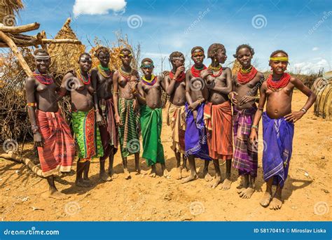 Girls And Women From The African Tribe Daasanach In Their Villag Editorial Stock Image Image