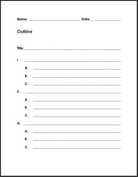Key word outline templateshow all. Free Printable Blank Outline for Writing Summaries or ...