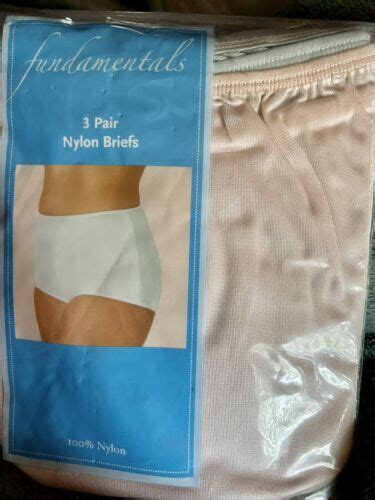 Vtg Sears Fundamentals Nylon Briefs Size 8 Panties 3 Pairs Pink Blue