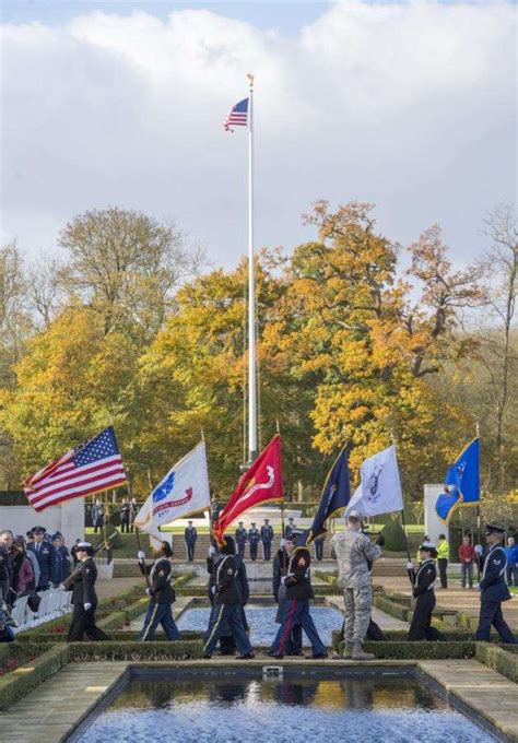 Veterans Day Held At Cambridge American Military Cemetery