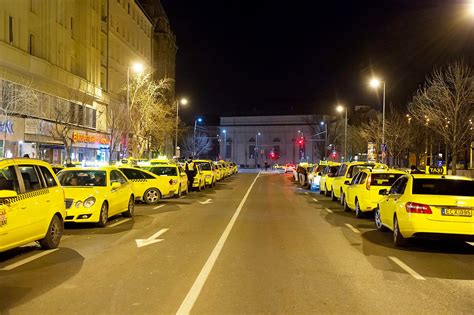 taxis in budapest block traffic demand ban on uber the seattle times
