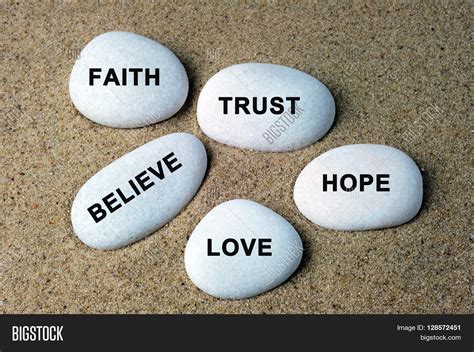 Faith Trust Believe Hope Love Text Image And Photo Bigstock