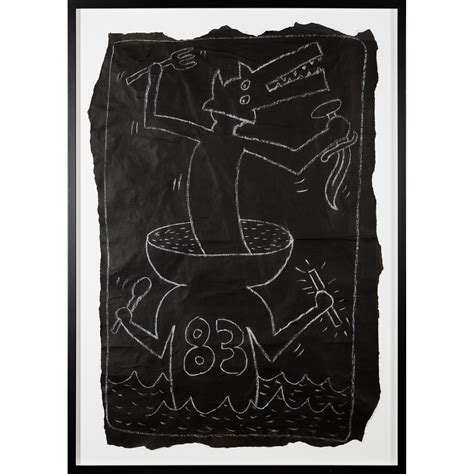 Sold Price § Keith Haring American 1958 1990 Untitled Wolf Subway