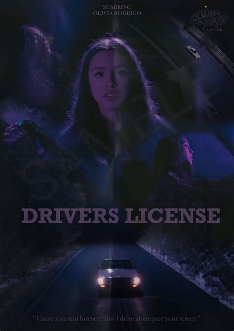Olivia Rodrigo Drivers License Poster Etsy