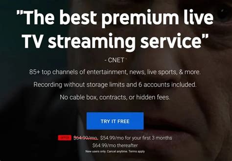 Youtube Tv Sign Up Standard Subscription Price Currently 6499