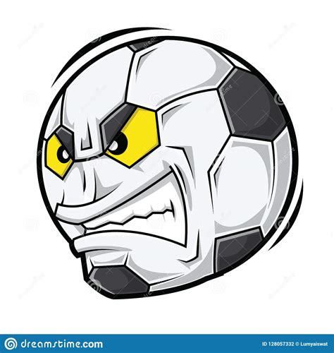 Angry Soccer Football Ball Sports Cartoon Mascot Vector