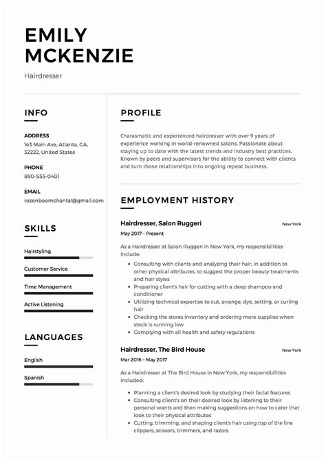 47 hair stylist resume description for your needs