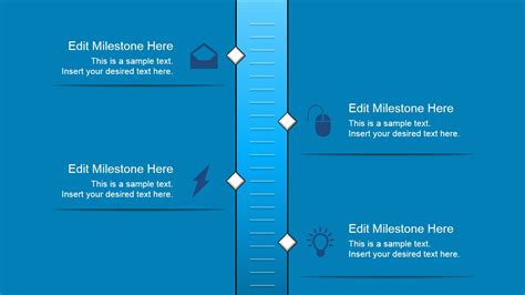 Vertical Timeline With 4 Milestones Slidemodel