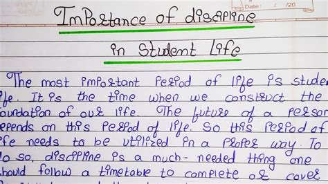 How To Write An Essay Importance Of Discipline In Students Life