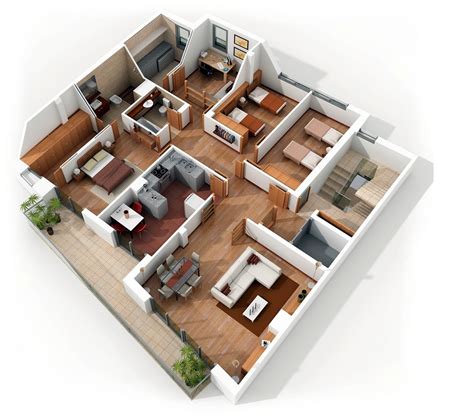 4 Bedroom Apartmenthouse Plans