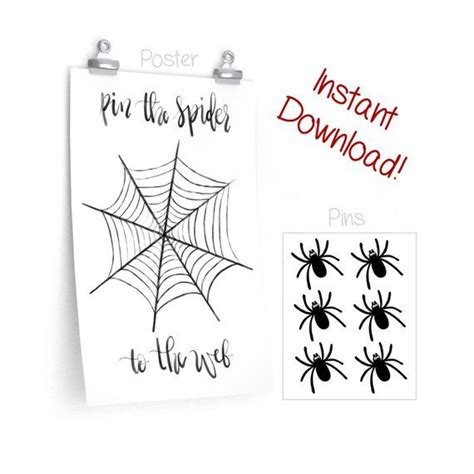 Pin The Spider To The Web Instant Download Diy Halloween Party