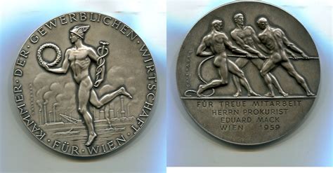 Österreich Brmedaille Vers 1959 Treue Medaille Der Kammer Der