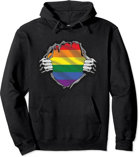 LGBT Rainbow Flag Gap Prides Lesbian Bisexual Super Hero Pullover