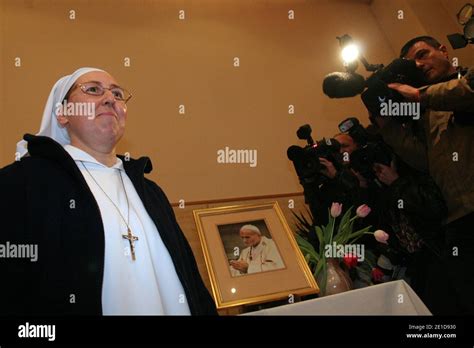 French Nun Sister Marie Simon Pierre Attends A News Conference In Aix