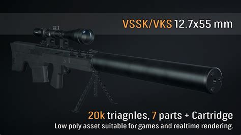 Artstation Vks Sniper Rifle Game Assets