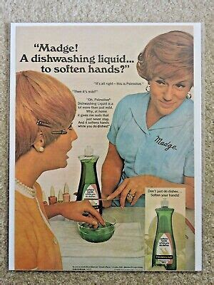 1970 Madge For Palmolive Dishwashing Liquid Advertisement Vintage