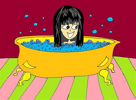 Taking A Bath Drawing By Cherie Sexsmith