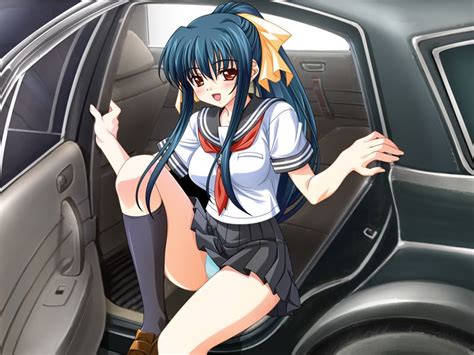 Sawaki Mimori Nagisano Game Cg 1girl Blush Car Motor Vehicle